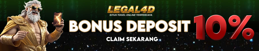 Bonus Deposit Harian sebesar 10% pada situs Legal4d